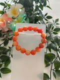 Bracelet Perles Rondes Orange Corail BODHI