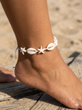 Bracelet de Cheville Imitation Coquillage & Étoile de Mer